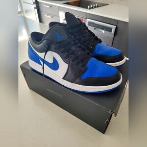 Jordan 1 low size 12 royal blue/white/black with box